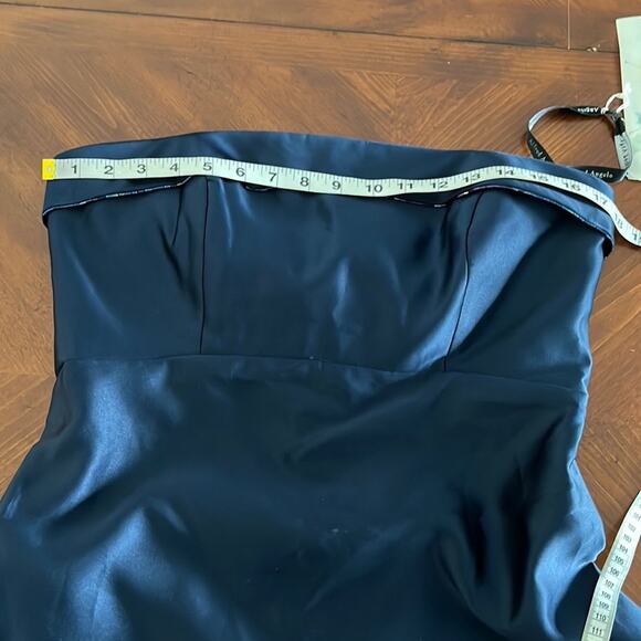 Alfred Angelo Navy Blue Strapless Formal Gown Prom Evening Size 11 Beaded - Picture 11 of 15